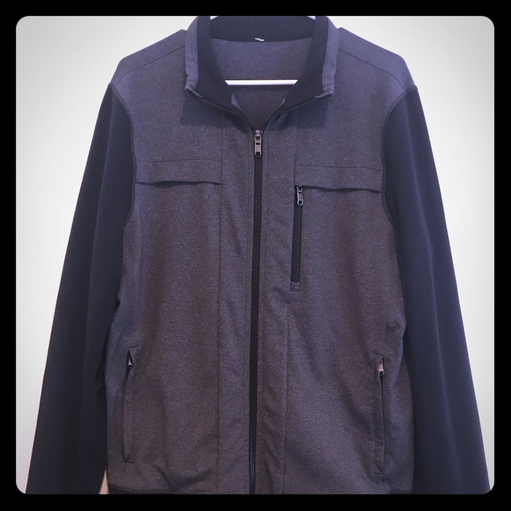 LULULEMON Mens Gray-Black Full Zip TRACK JACKET LG